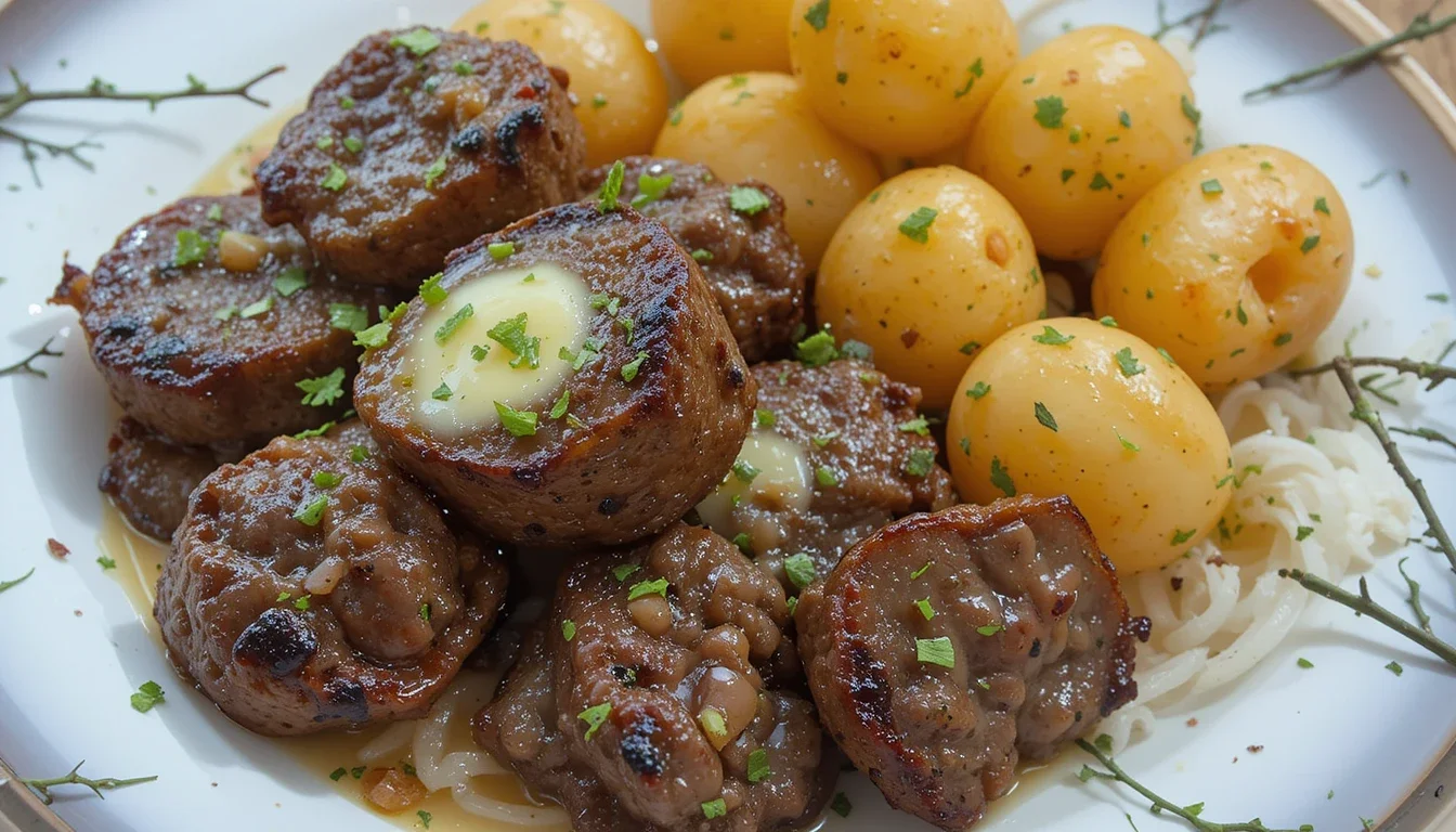 Garlic Butter Steak Bites and Potatoes: Your New Favorite Dinner 1 garlic butter steak bites and potatoes in cast iron skillet