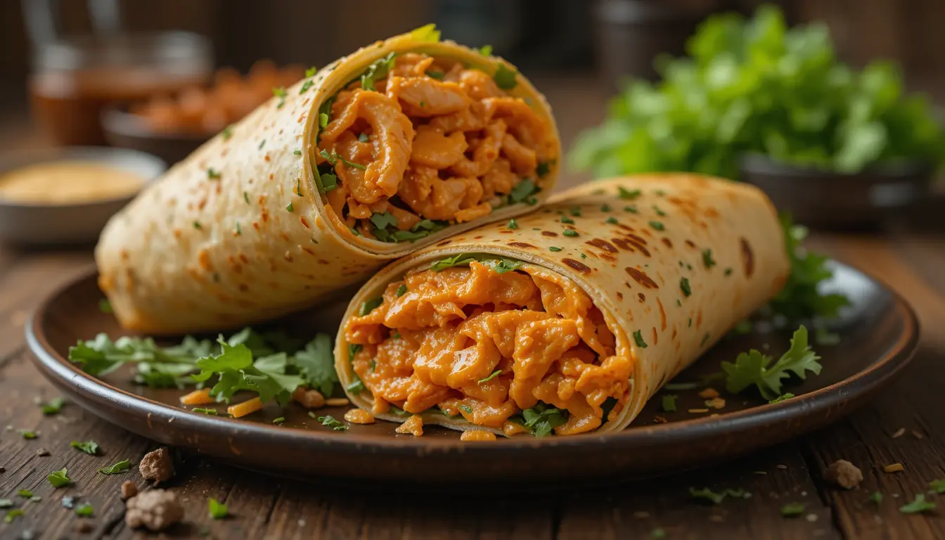 The Ultimate Buffalo Chicken Wrap For Quick Flavor Wins 5 Assembling a buffalo chicken wrap with lettuce, cheese, and hot chicken