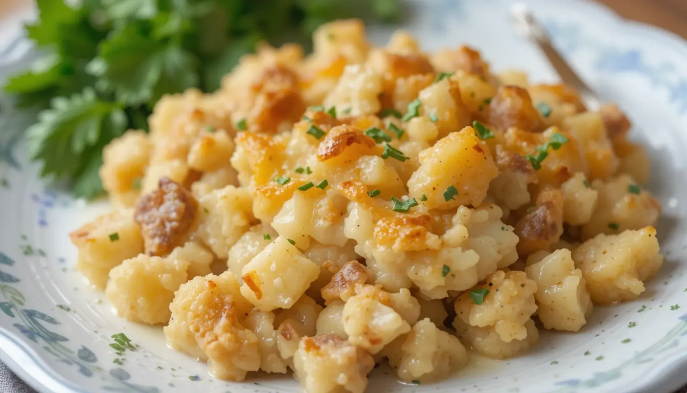 Quick Chicken And Stuffing Casserole That Everyone Will Love 5 Unbaked chicken and stuffing casserole with raw chicken, soup mix, and dry stuffing before oven