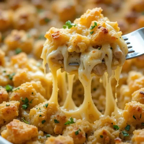 Fall In Love With This Creamy Dolly’s Chicken And Stuffing Casserole 2 Recipe card for Dolly’s chicken and stuffing casserole