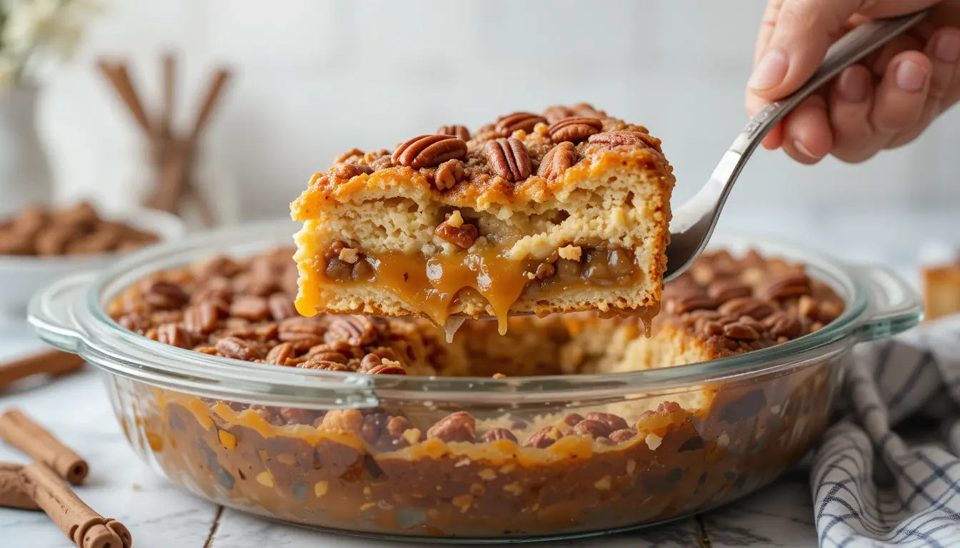 Pecan Pie Dump Cake Recipe That’s Better Than Pie Itself 2 Layering steps for pecan pie dump cake recipe