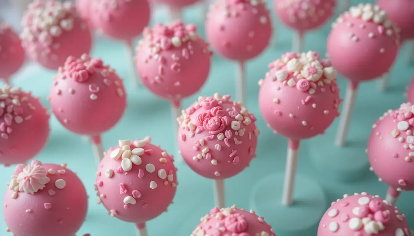 Pink Cake Pops: Easy Homemade Treats With A Pop Of Joy 5 Decorated pink cake pops in foam stand