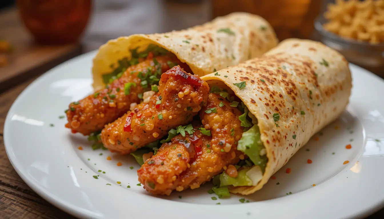Sensational Chicken Wing Wrap Recipe You’ll Crave Again And Again 2 Chicken being mixed with Buffalo sauce in a bowl