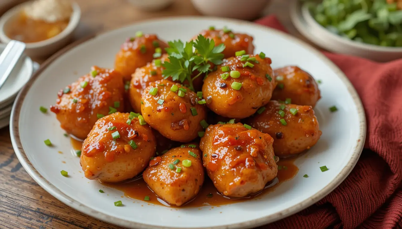 Sweet and Spicy Honey Pepper Chicken: A Simple Skillet Classic 4 Chicken breasts cooking in sweet and spicy honey pepper sauce
