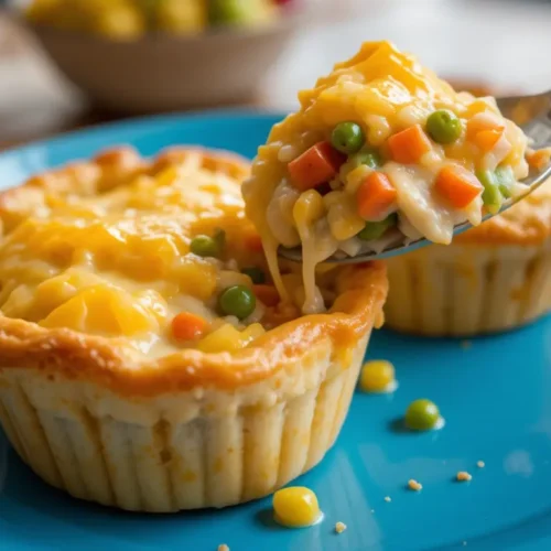 Easy Mini Chicken Pot Pies That Taste Like A Cozy Sunday 2 Golden mini chicken pot pie with flaky crust and creamy vegetable filling