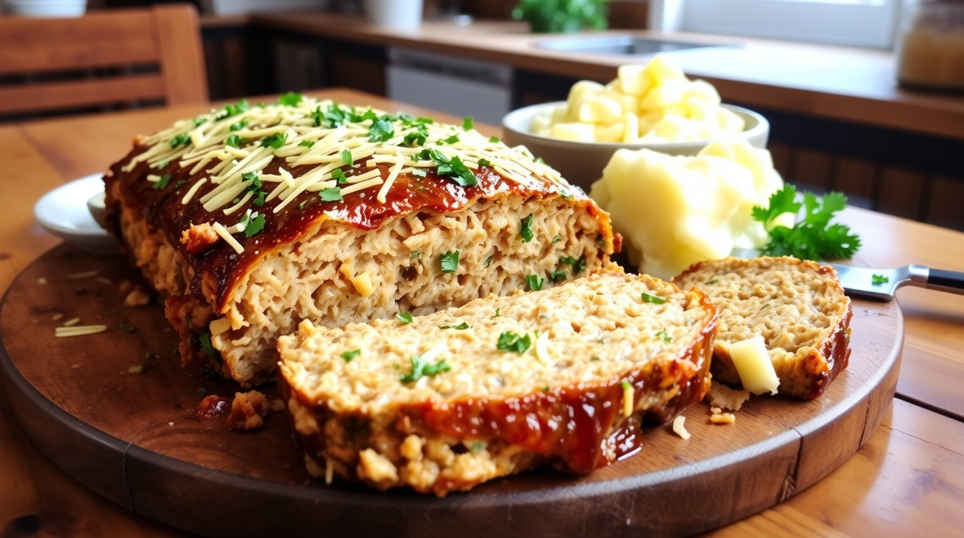 Garlic Parmesan Chicken Meatloaf Recipe – Better Than Traditional Meatloaf 4 arlic parmesan chicken meatloaf recipe prepped in containers with vegetables