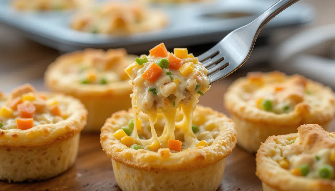 Easy Mini Chicken Pot Pies That Taste Like A Cozy Sunday 5 Mini chicken pot pies topped with melted cheddar cheese