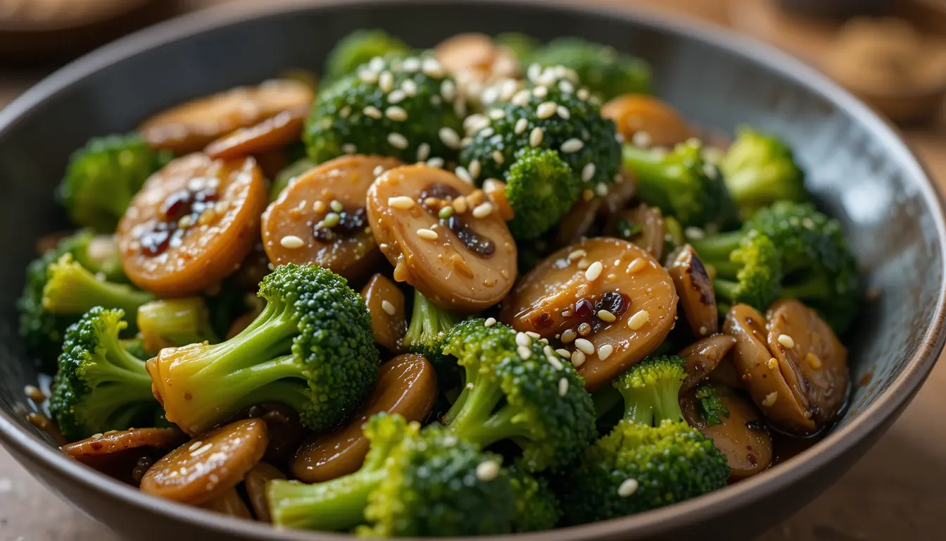 Easy Broccoli and Mushroom Stir Fry for Busy Weeknights 4 Broccoli and mushroom stir fry with bell peppers and cilantro