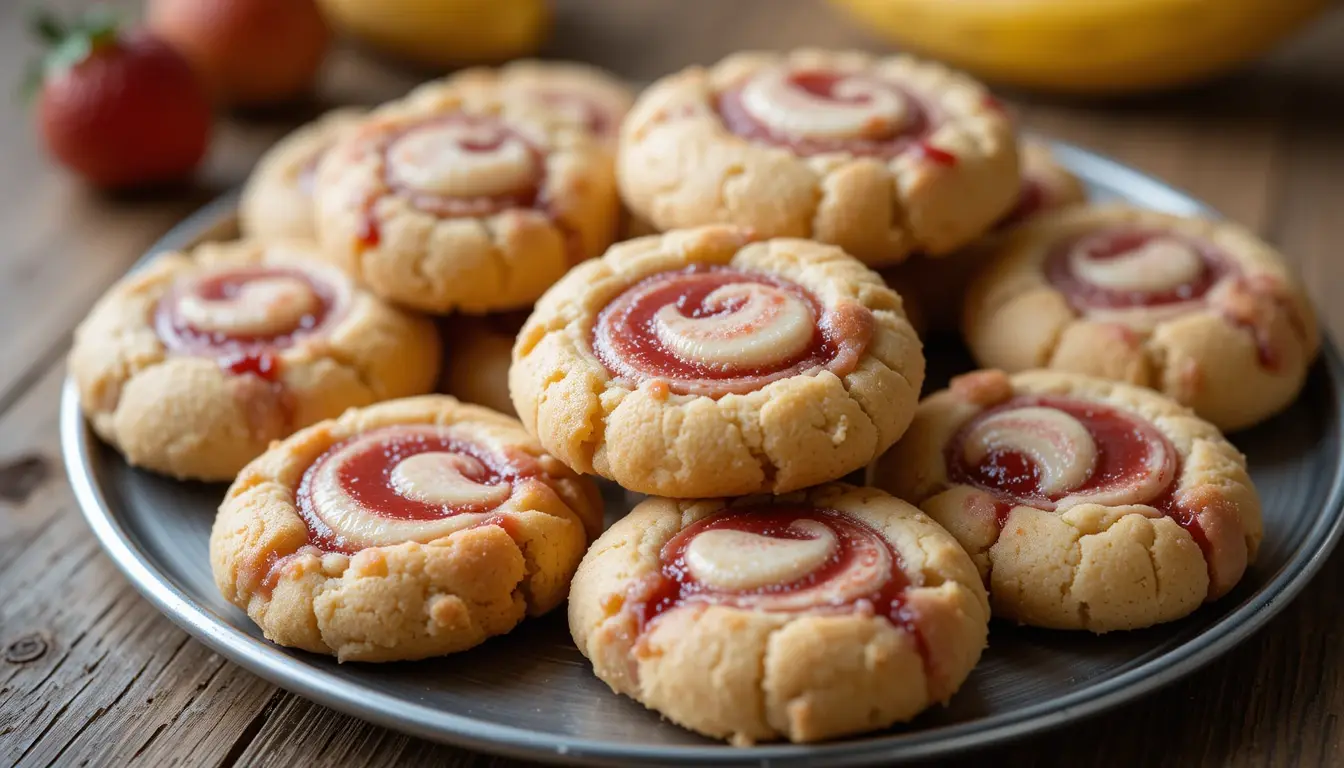Strawberry Banana Pudding Cookies with Cheesecake Dip Recipe