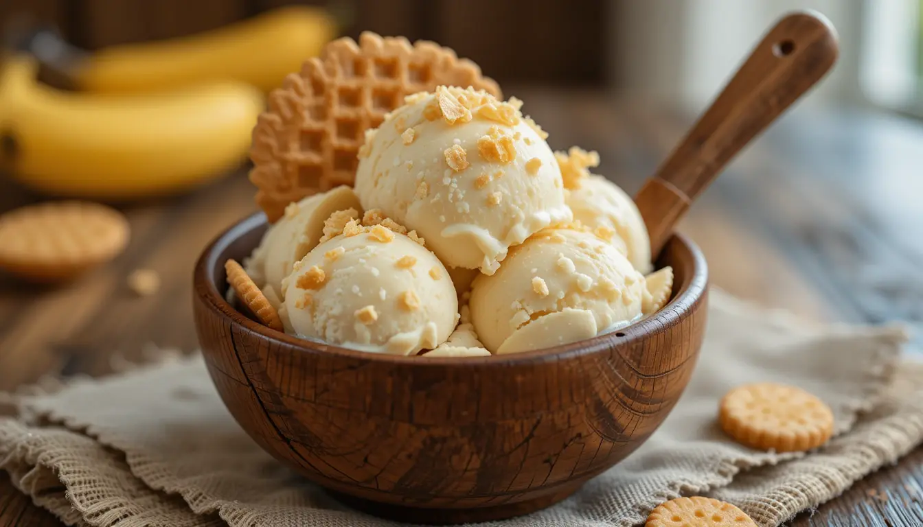 Banana Pudding Ice Cream Recipe for the Ultimate Summer Dessert 5 Stirring banana custard base for banana pudding ice cream recipe on the stove
