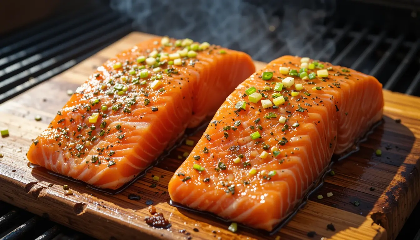 Grilled Salmon on Plank Cedar Made Simple and Delicious 4 Brushing oil on salmon for cedar plank grilling