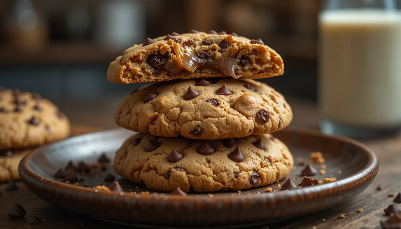 Home 1 The Best Melting Peanut Butter Adding to Chocolate Chips Cookies Recipe