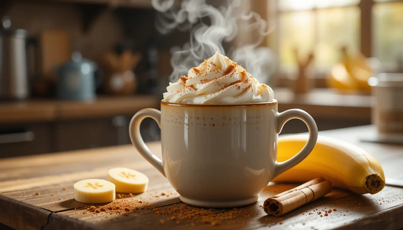 How To Make The Best Banana Bread Latte With Real Banana Or Syrup 5 Visual recipe for banana bread latte with labeled ingredients