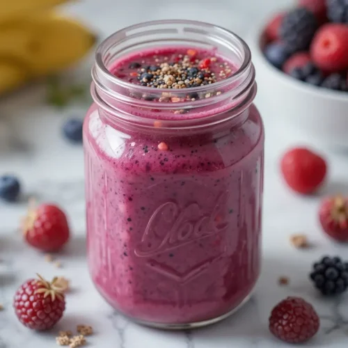 Gluten Free Smoothies That Actually Taste Good and Keep You Full All Day 2 final gluten free smoothies recipe with ingredients beside glass