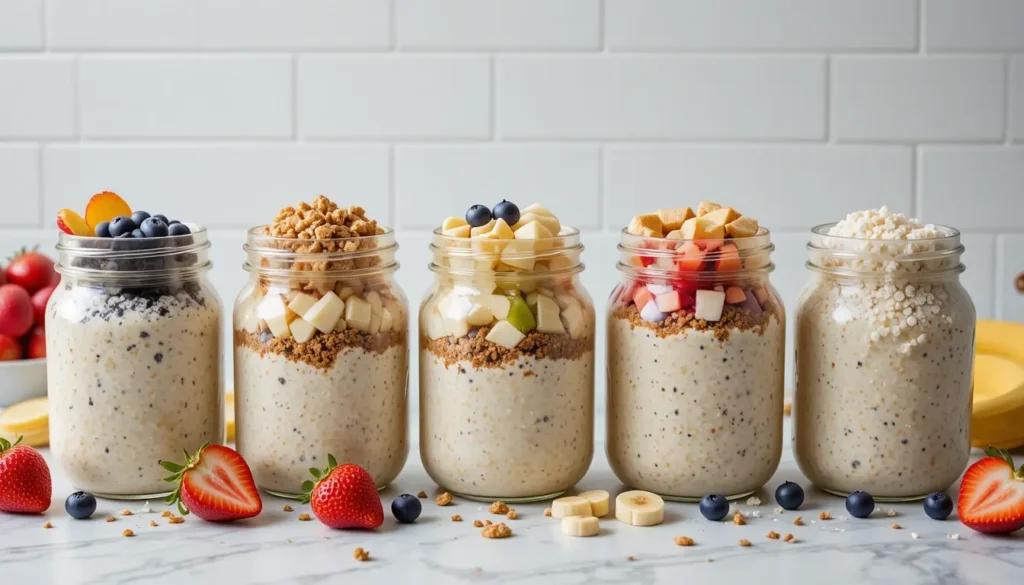 Overnight oats recipes in mason jars