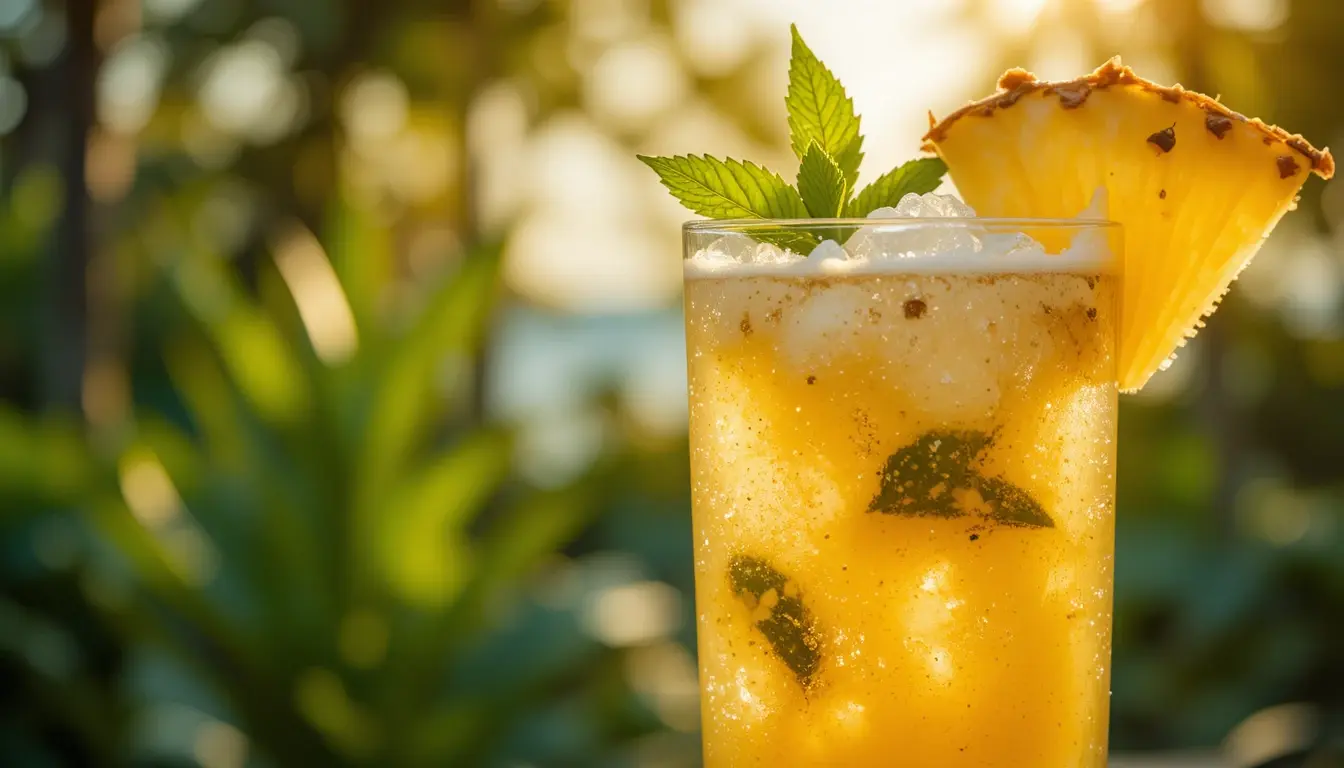 Coconut and Pineapple Mocktail Everyone Will Love 1 coconut and pineapple mocktail in summer setting