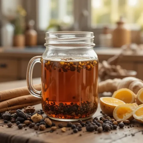 Serving Chai Tea Concentrate as a warm drink