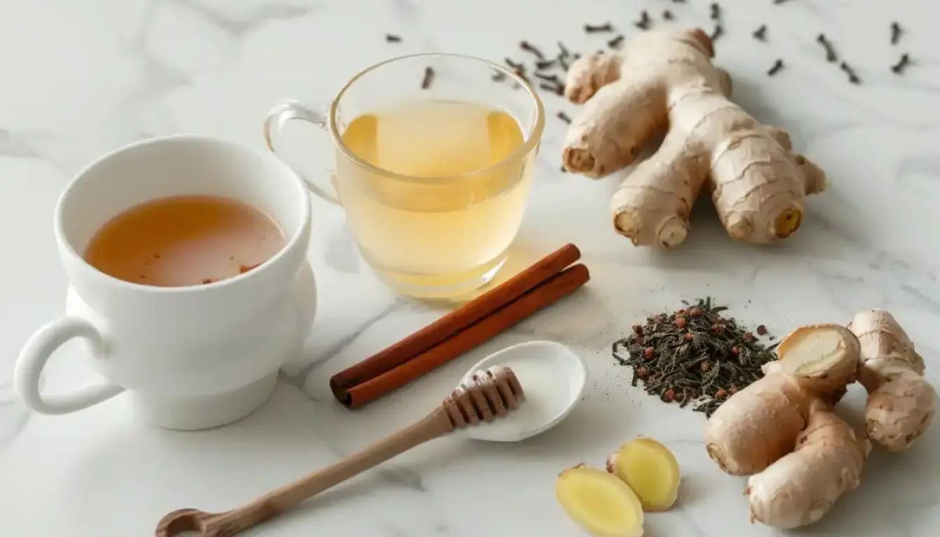 pulhia tea recipe ingredients laid out on a counter