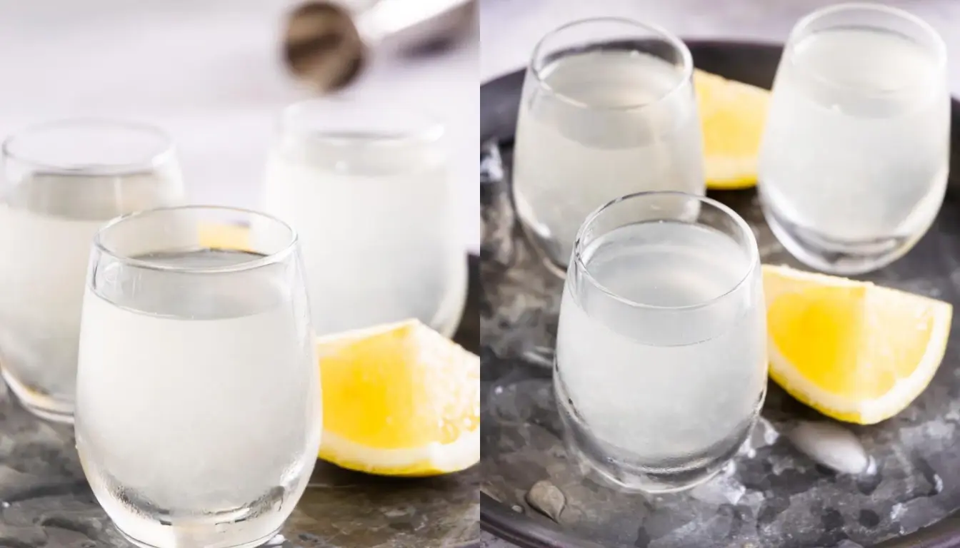 White Tea Shot with fresh lemon served in a small glass