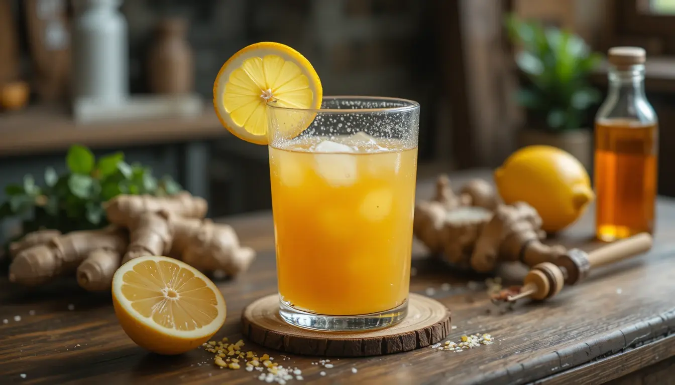 Brazilian Mounjaro Recipe, Light, Tangy, and Easy to Make 1 brazilian mounjaro recipe in a glass with lemon and ginger