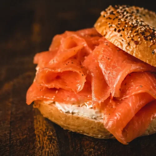 cold smoked salmon recipe card serving plate