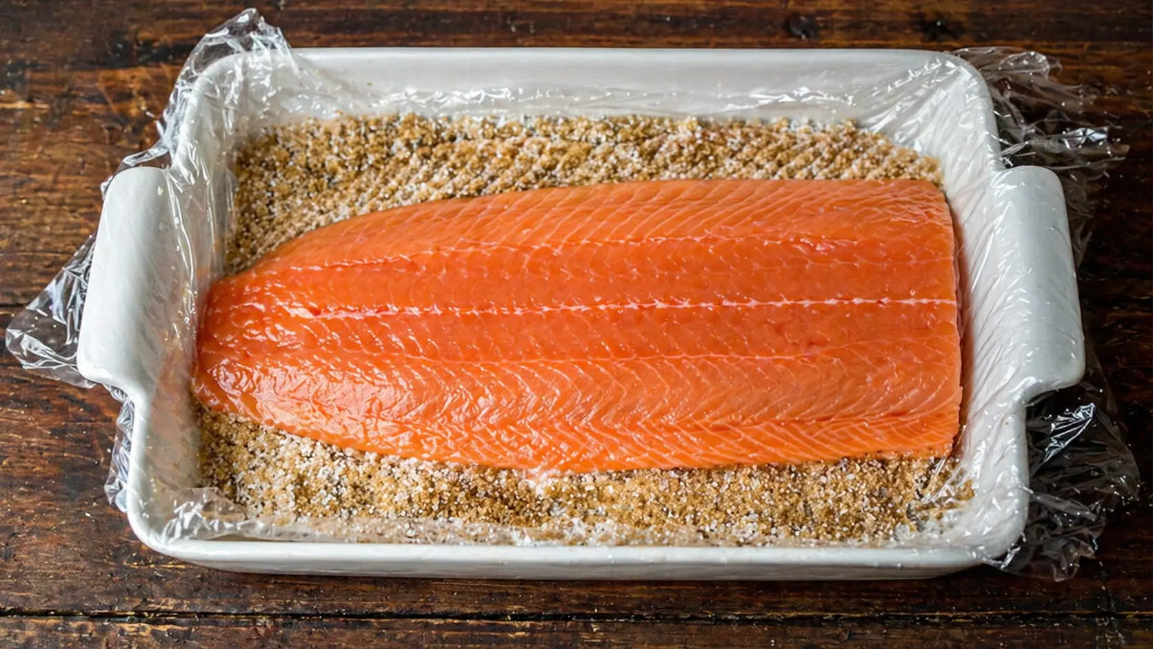 cold smoked salmon in a cool smoking chamber