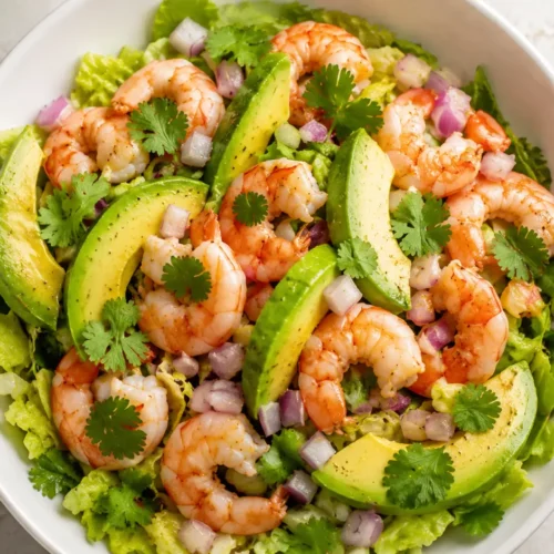 Shrimp Avocado Salad: Fresh, Easy Summer Favorite 2 Finished Shrimp Avocado Salad recipe card image