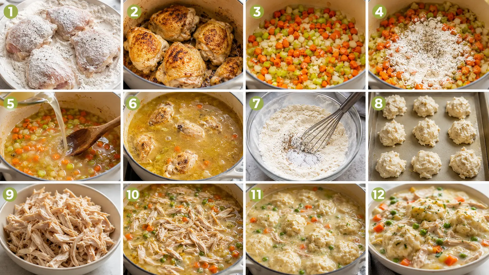 Chicken and Dumplings: A Simple, Cozy Bowl with Big Flavor 5 Fluffy dumplings cooking on Chicken and Dumplings