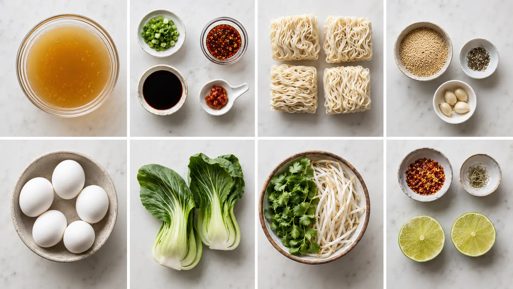 Dumpling Ramen Bowl: Easy Cozy Dinner You’ll Love 4 Dumpling Ramen Bowl ingredients with frozen dumplings ramen eggs and spinach