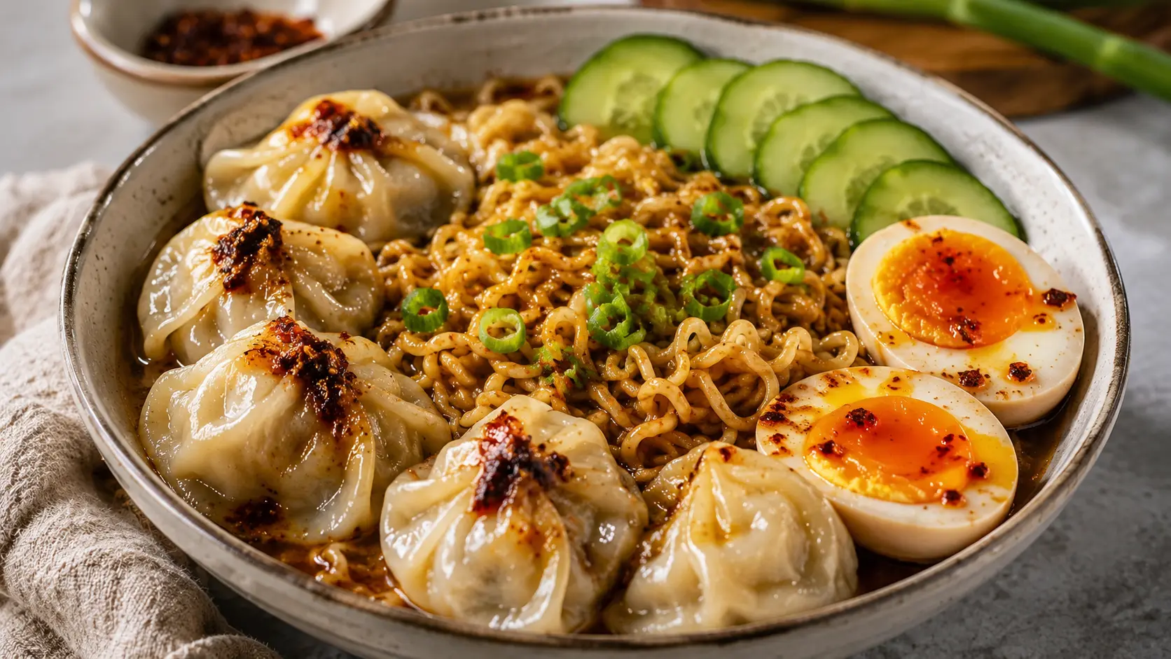 Dumpling Ramen Bowl: Easy Cozy Dinner You’ll Love 5 Dumpling Ramen Bowl recipe card image.